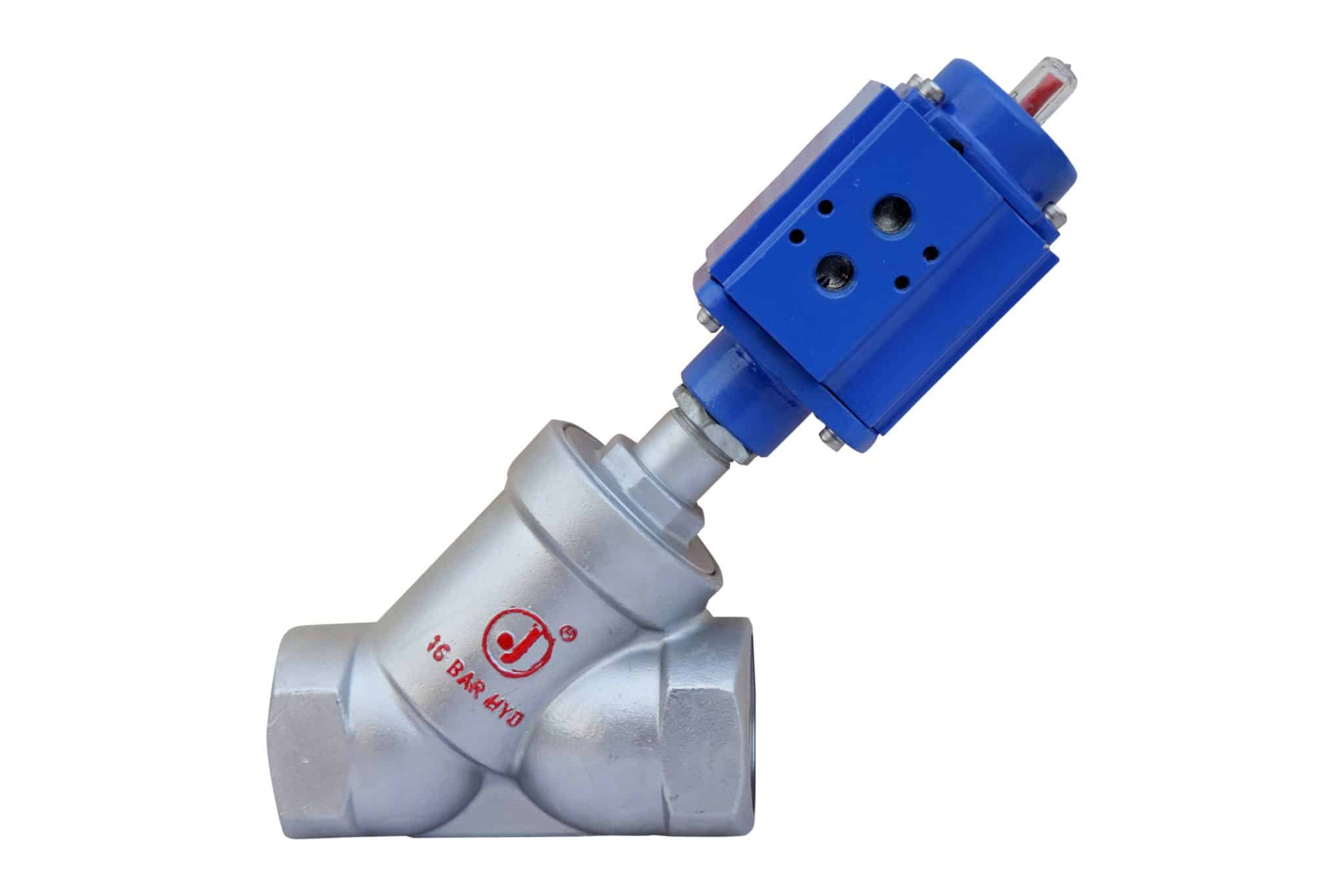 Pneumatic Angle Seat Valve Screwed End